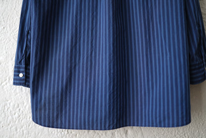 17SS MAO SHIRT II BLUE NAVY STRIPES ストライプマオカラーシャツ / Cristaseya(クリスタセヤ)