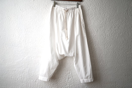 20SS コットンサルエルパンツ ホワイト / O PROJECT(オープロジェクト)