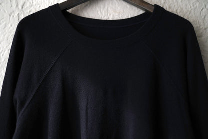 16AW Super140's Wool Washable Wool Sweat ウォッシャブルウールクルーネックスウェットトップス ネイビー / COLINA(コリーナ)