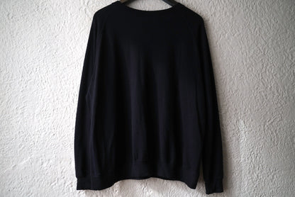16AW Super140's Wool Washable Wool Sweat ウォッシャブルウールクルーネックスウェットトップス ネイビー / COLINA(コリーナ)