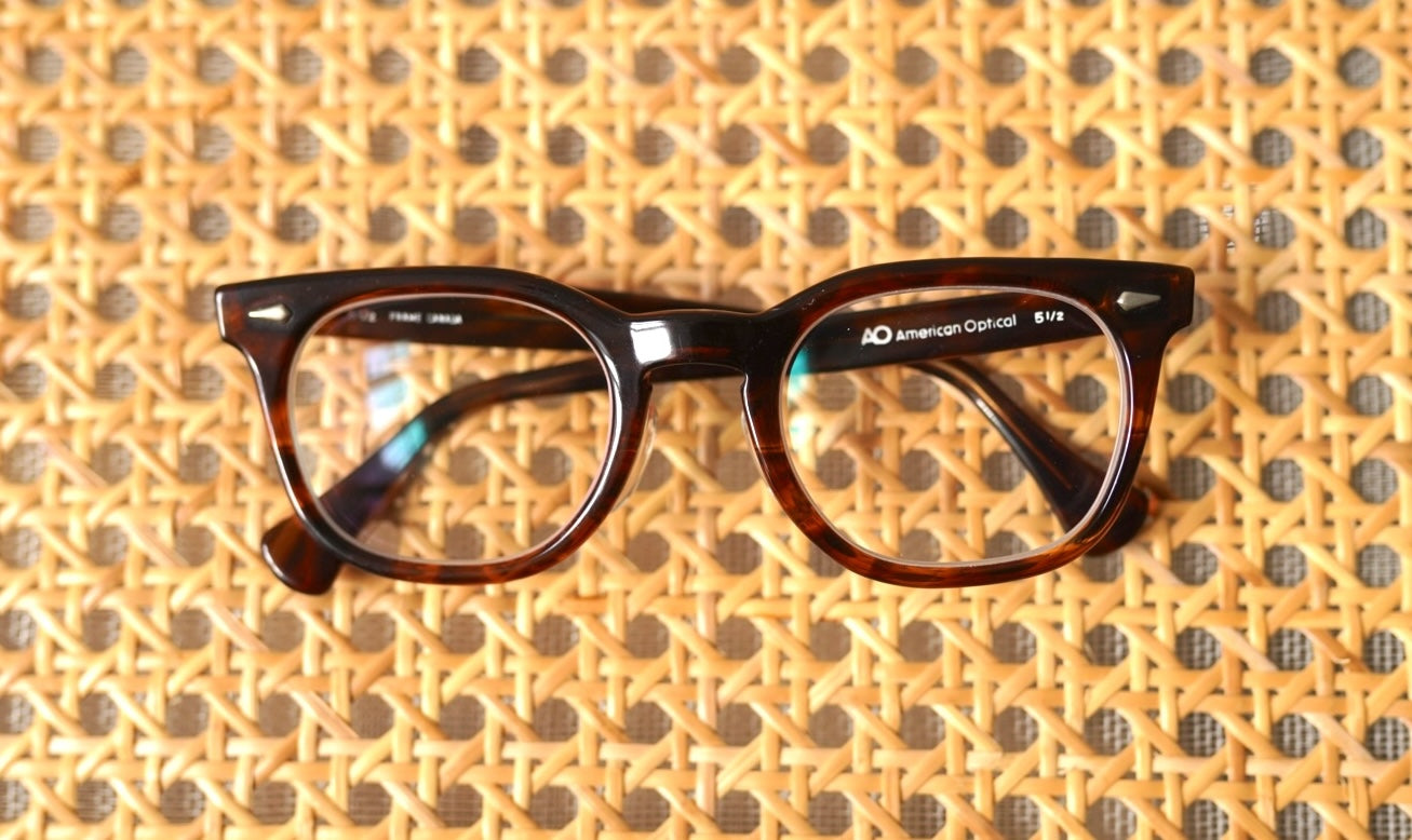 1960's TIMES セルフレームアイウェア 眼鏡 アンバー 48/24 / American Optical(アメリカンオプティカル)