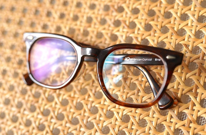 1960's TIMES セルフレームアイウェア 眼鏡 アンバー 48/24 / American Optical(アメリカンオプティカル)