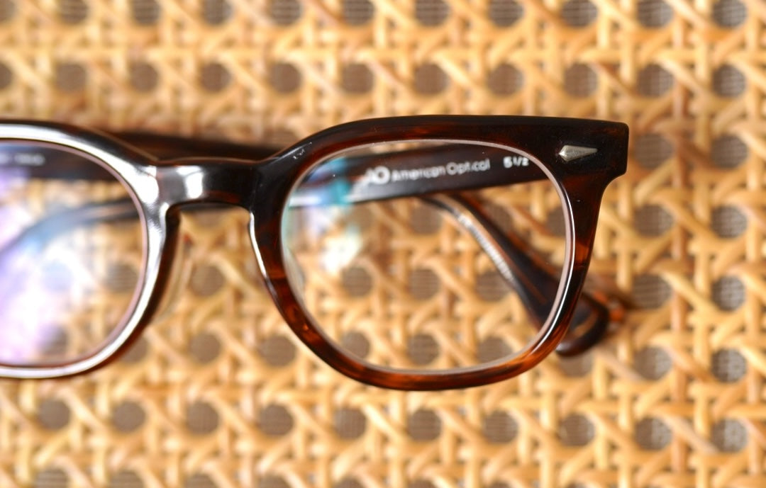 1960's TIMES セルフレームアイウェア 眼鏡 アンバー 48/24 / American Optical(アメリカンオプティカル)