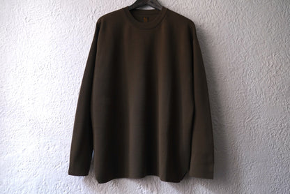 20AW 32G SMOOTH WOOL CREW NECK クルーネックニットセーター カーキ / BATONER(バトナー)