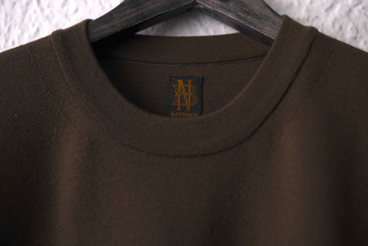 20AW 32G SMOOTH WOOL CREW NECK クルーネックニットセーター カーキ / BATONER(バトナー)
