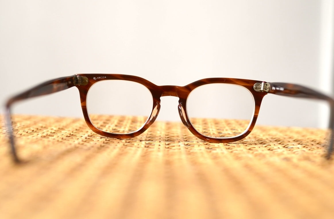 1960's TIMES セルフレームアイウェア 眼鏡 アンバー 48/24 / American Optical(アメリカンオプティカル)