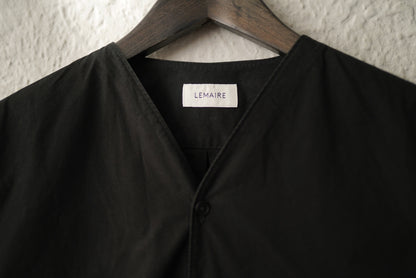 V-Neck Shirt Vネックコットンシャツ ブラック / LEMAIRE(ルメール)
