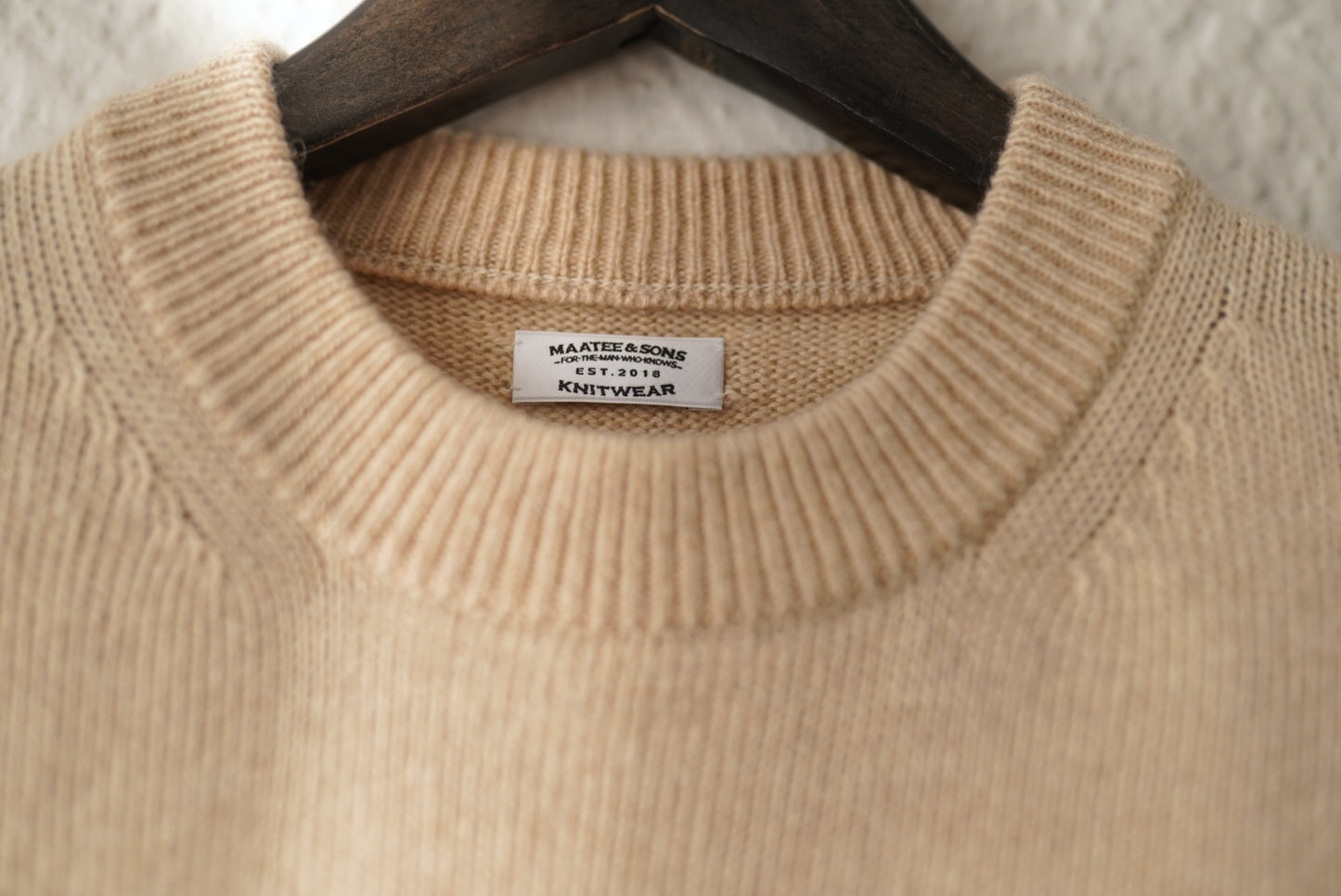 21AW 二重ヒョットコ P/O SWEATER カシミヤウールクルーネックニットセーター / (MAATEE&SONS マーティーアンドサンズ)