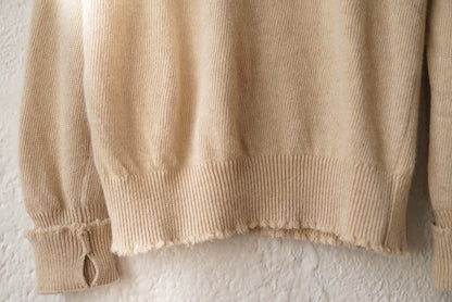 21AW 二重ヒョットコ P/O SWEATER カシミヤウールクルーネックニットセーター / (MAATEE&SONS マーティーアンドサンズ)