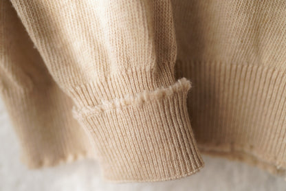 21AW 二重ヒョットコ P/O SWEATER カシミヤウールクルーネックニットセーター / (MAATEE&SONS マーティーアンドサンズ)