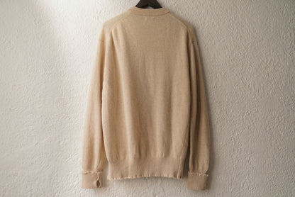 21AW 二重ヒョットコ P/O SWEATER カシミヤウールクルーネックニットセーター / (MAATEE&SONS マーティーアンドサンズ)