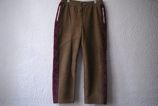 21AW FLOWER&NUBUCK LEATHER TRAVELLING PANTS フラワー&ヌバックレザートラベリングパンツ / varde77(バルデセブンティセブン)
