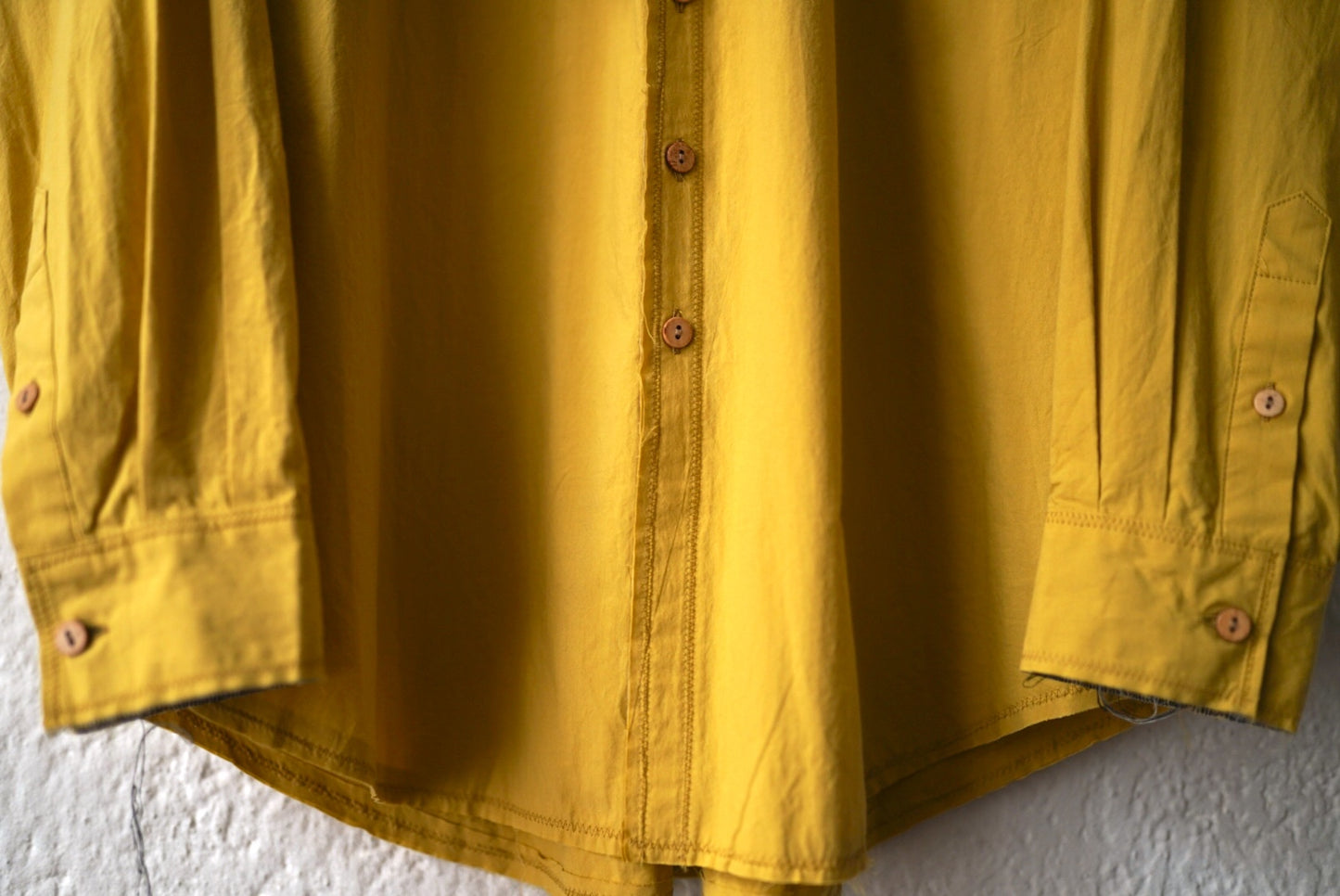 25AW CUT OFF COLLAR SHIRTS カットオフカラーコットンシルクシャツ / Blackbird(ブラックバード)