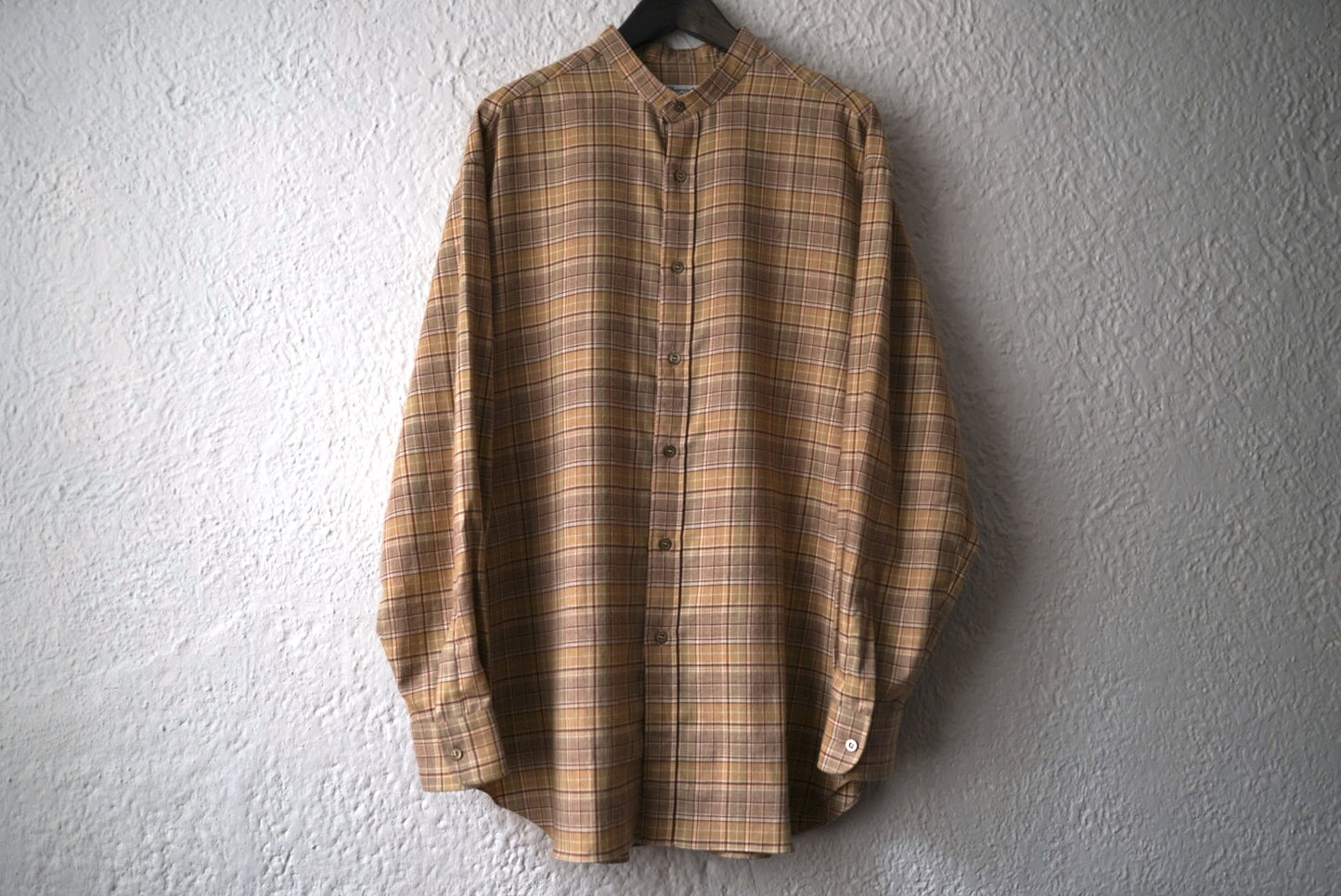 コットンウールフランネルバンドカラーチェックシャツ / Charvet(シャルベ)