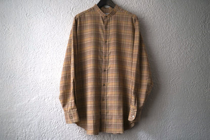 コットンウールフランネルバンドカラーチェックシャツ / Charvet(シャルベ)
