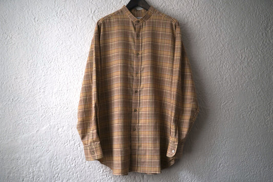 コットンウールフランネルバンドカラーチェックシャツ / Charvet(シャルベ)