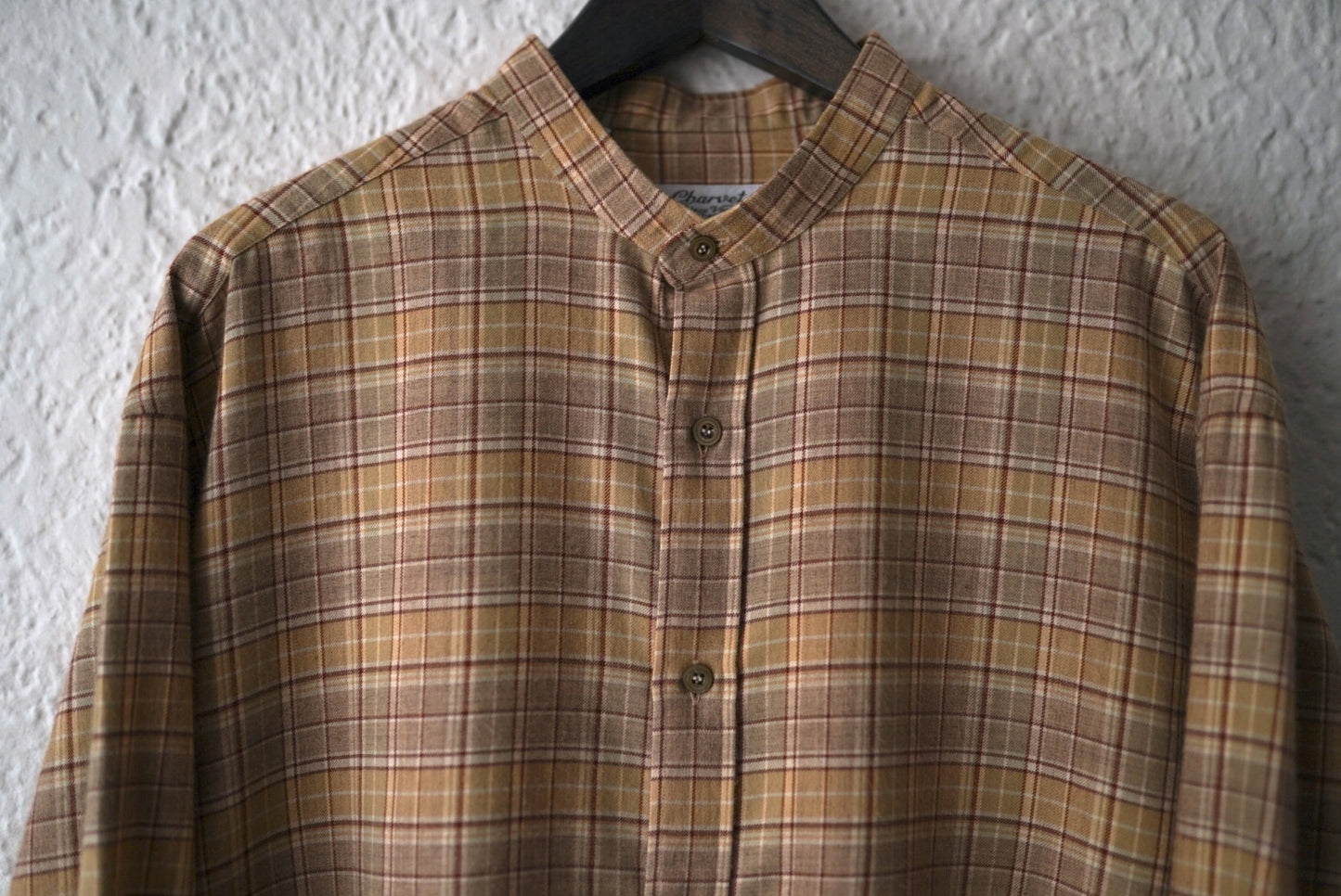 コットンウールフランネルバンドカラーチェックシャツ / Charvet(シャルベ)