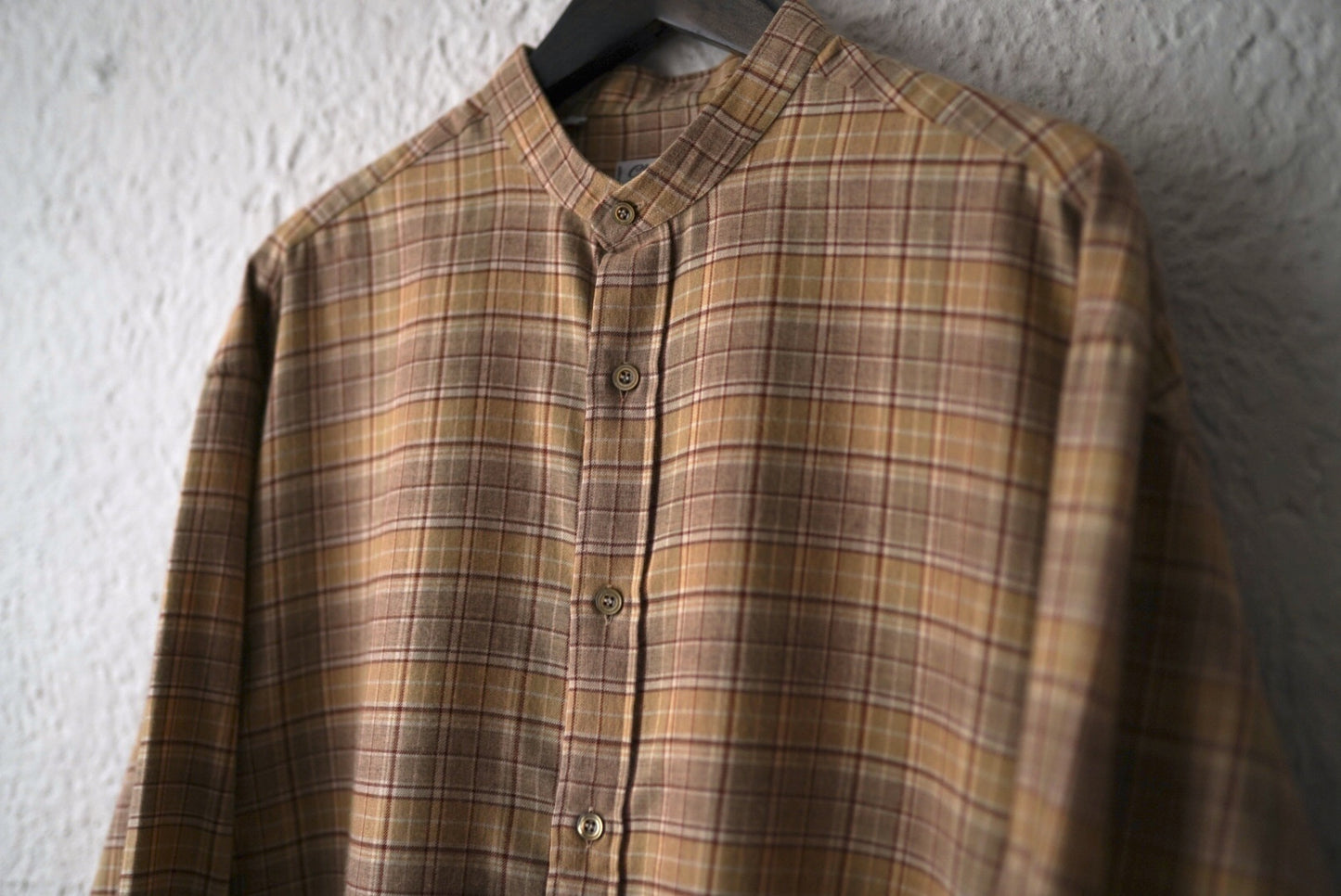 コットンウールフランネルバンドカラーチェックシャツ / Charvet(シャルベ)