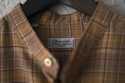 コットンウールフランネルバンドカラーチェックシャツ / Charvet(シャルベ)