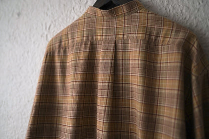 コットンウールフランネルバンドカラーチェックシャツ / Charvet(シャルベ)