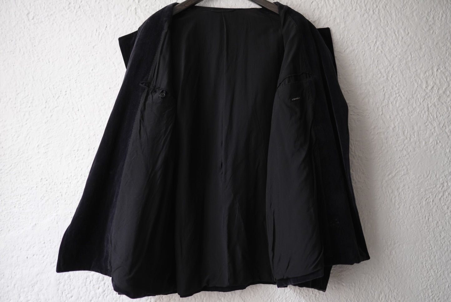 19AW 表面剥がれ加工 別珍スタンドカラージャケット チャイナジャケット / COMOLI(コモリ)