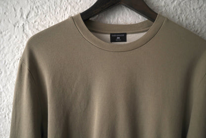 20SS ガス焼き加工クルーネック長袖Tシャツ カーキ / OPUS JAPAN(オーパスジャパン)