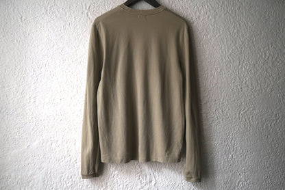 20SS ガス焼き加工クルーネック長袖Tシャツ カーキ / OPUS JAPAN(オーパスジャパン)