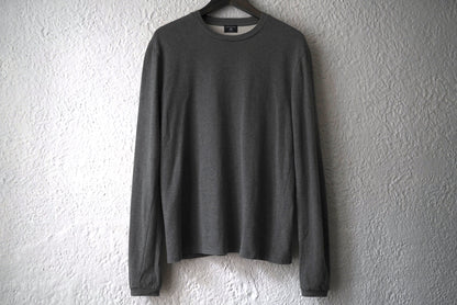 20SS ガス焼き加工クルーネック長袖Tシャツ グレー / OPUS JAPAN(オーパスジャパン)