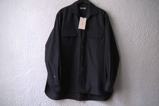 24AW SHIRT016 シルクウールオープンカラーシャツジャケット / calmlence(カームレンス)