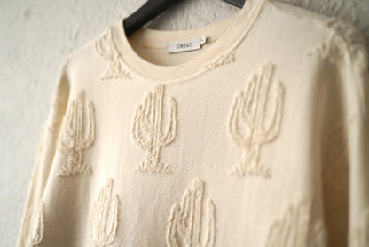 24SS パイルサボテン柄スウェットトップス / CREST CLOTHING(クレストクロージング)