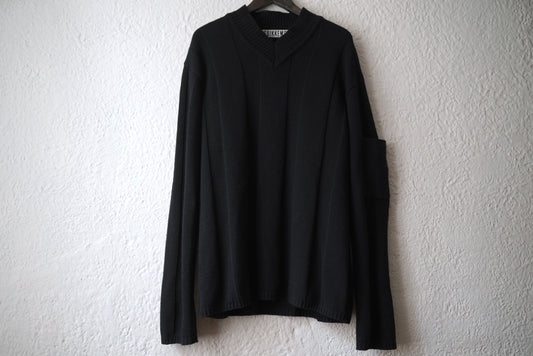 1990's B刺繍ポケットVネックニットセーター / DIRK BIKKEMBERGS(ダークビッケンバーグ)
