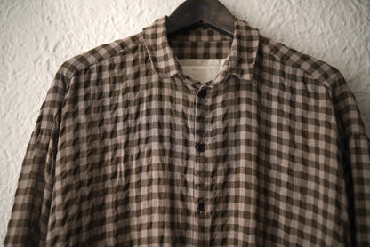 21AW THE DRAUGHTSMAN SHIRT チェックシャツ ブラウン / toogood(トゥーグッド)