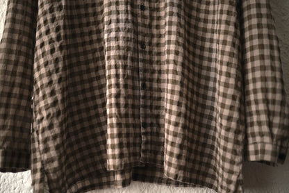 21AW THE DRAUGHTSMAN SHIRT チェックシャツ ブラウン / toogood(トゥーグッド)
