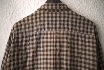 21AW THE DRAUGHTSMAN SHIRT チェックシャツ ブラウン / toogood(トゥーグッド)