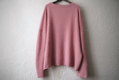 CA006 CASHMERE GUERNSEY TOP カシミヤガンジーニットセーター / YINDIGO AM(インディゴエイエム)