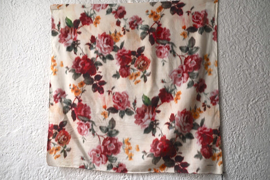 24AW SCARF004 シルクコットン花柄スカーフ / calmlence(カームレンス)