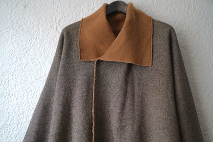 19AW ウールシルクリバーコート 茶杢 / MITTAN(ミタン)
