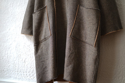 19AW ウールシルクリバーコート 茶杢 / MITTAN(ミタン)