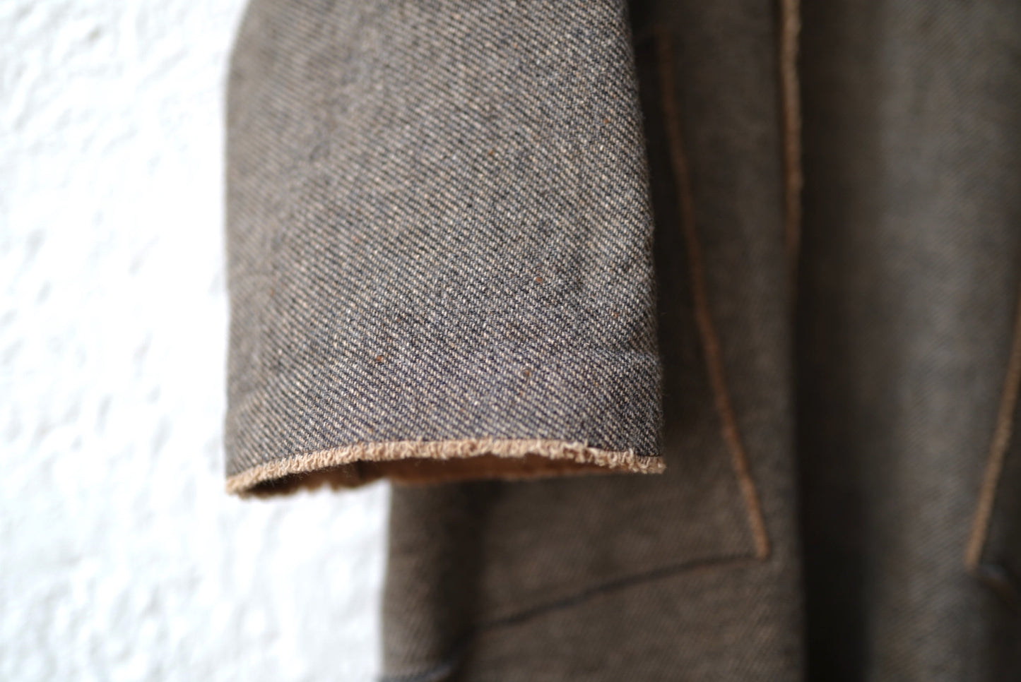 19AW ウールシルクリバーコート 茶杢 / MITTAN(ミタン)