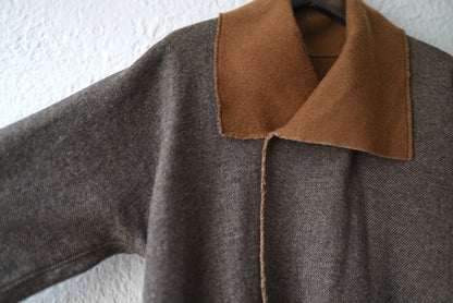 19AW ウールシルクリバーコート 茶杢 / MITTAN(ミタン)