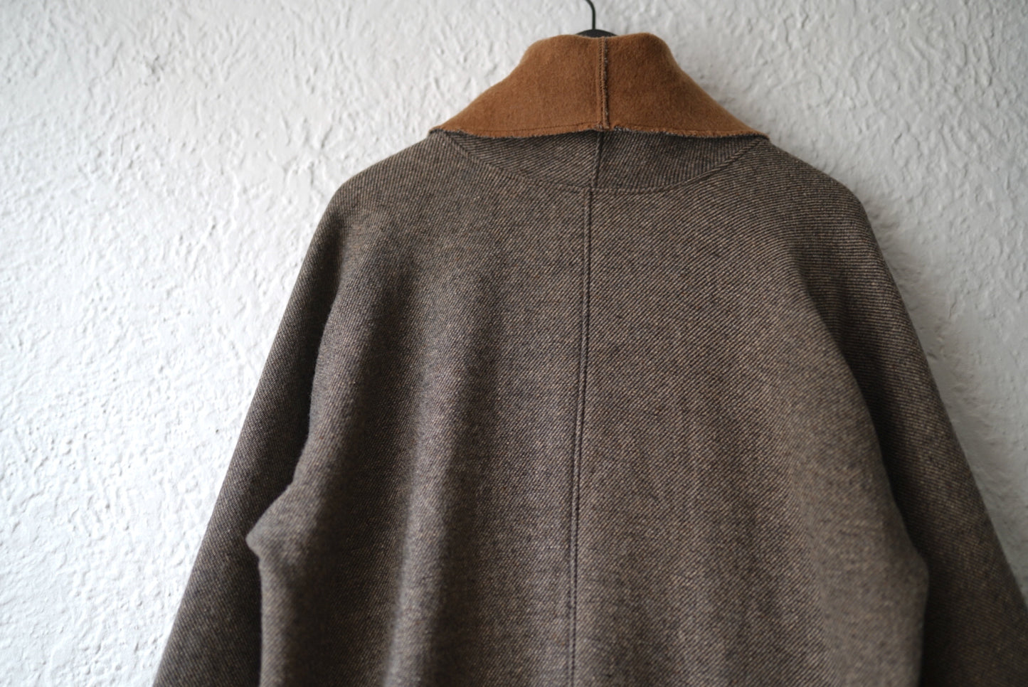 19AW ウールシルクリバーコート 茶杢 / MITTAN(ミタン)