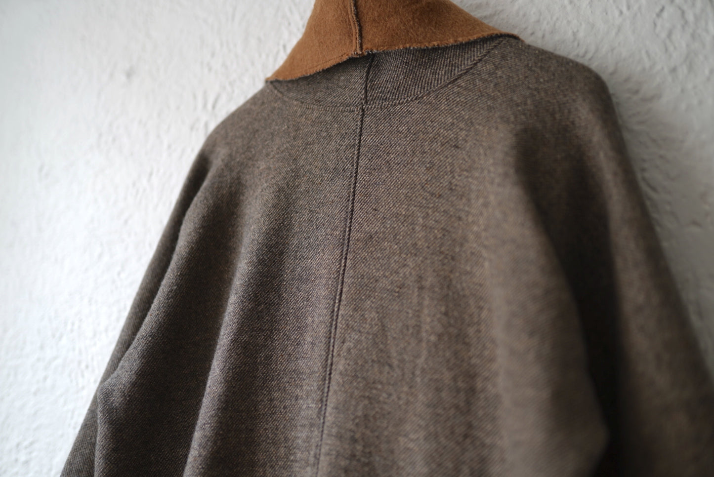19AW ウールシルクリバーコート 茶杢 / MITTAN(ミタン)