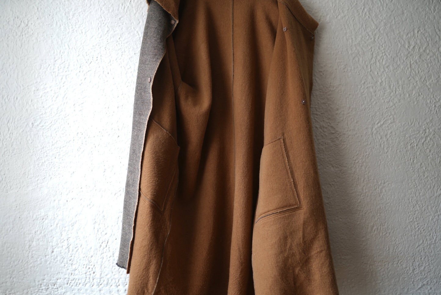 19AW ウールシルクリバーコート 茶杢 / MITTAN(ミタン)