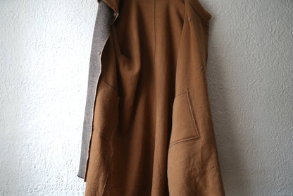 19AW ウールシルクリバーコート 茶杢 / MITTAN(ミタン)