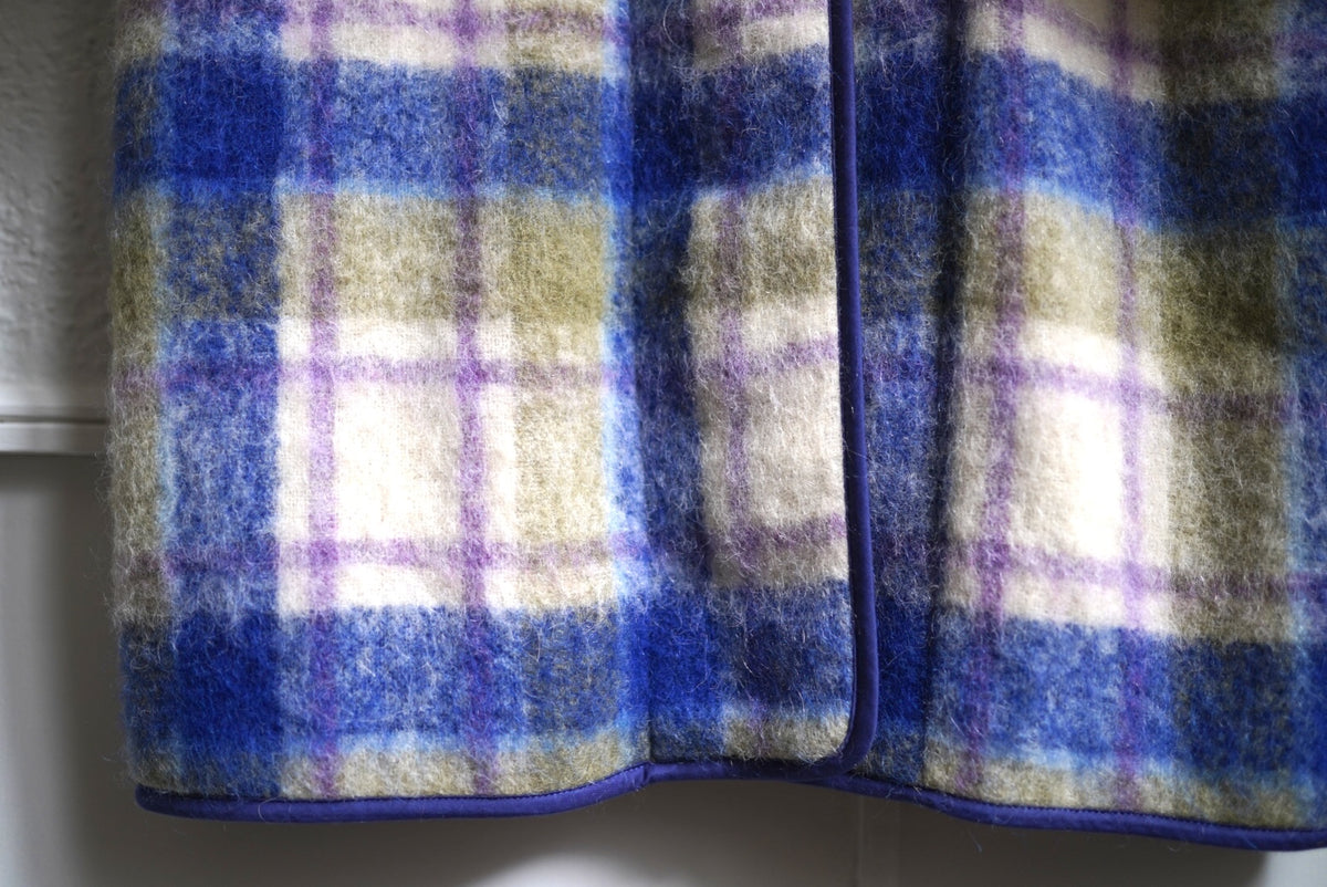 21AW モヘヤアルパカノーカラーチェックロングコート / forte_forte(フォルテ フォルテ)