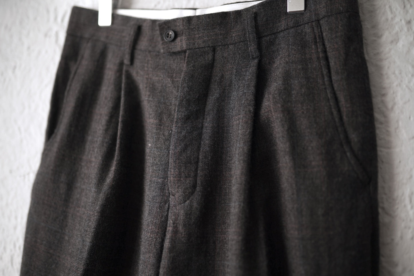 Leveney Trousers ウールチェックスラックスパンツ / ensou.(エンソウ)