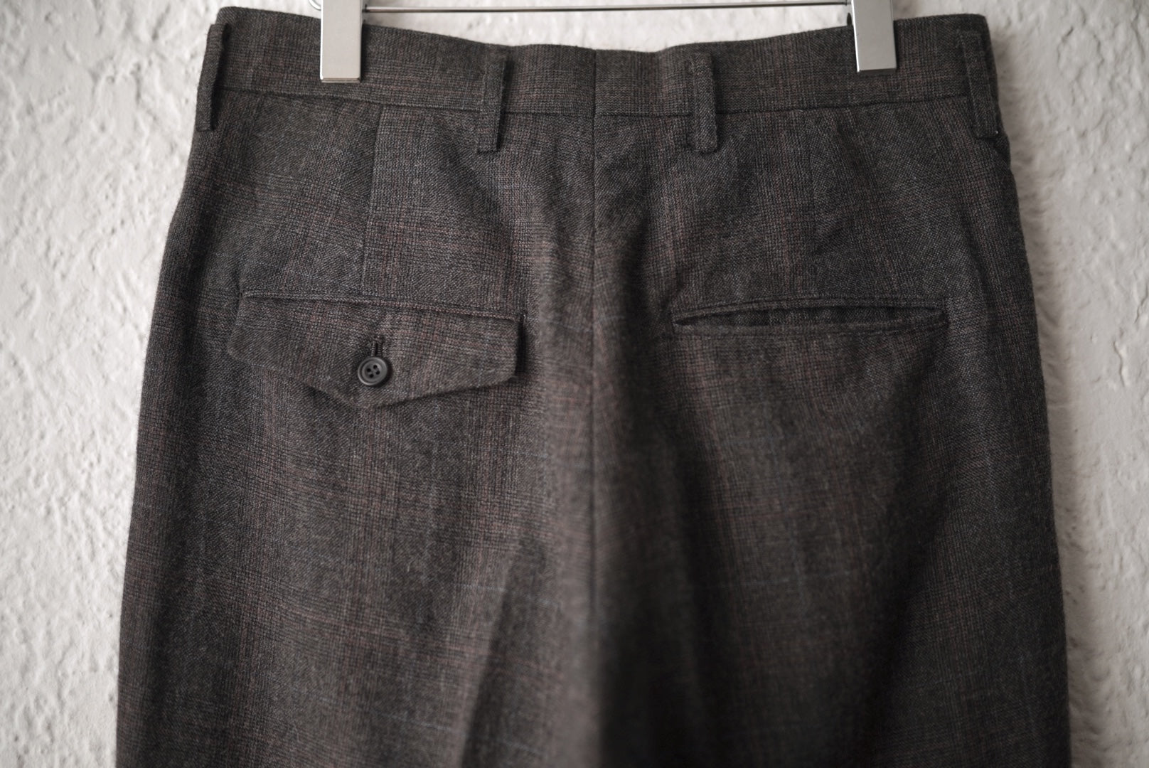 Leveney Trousers ウールチェックスラックスパンツ / ensou.(エンソウ