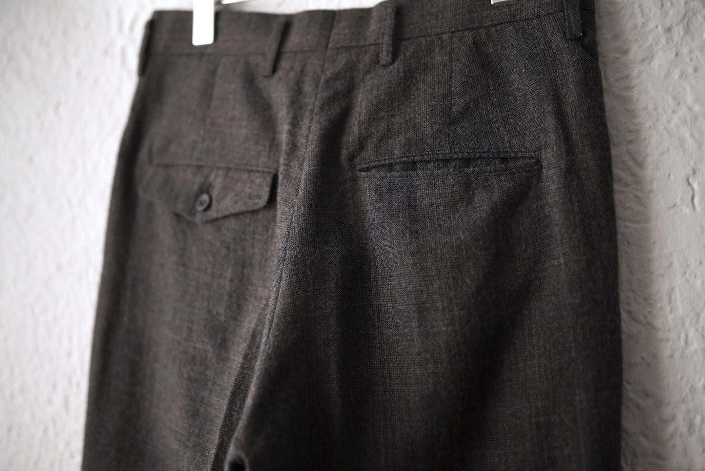 Leveney Trousers ウールチェックスラックスパンツ / ensou.(エンソウ)