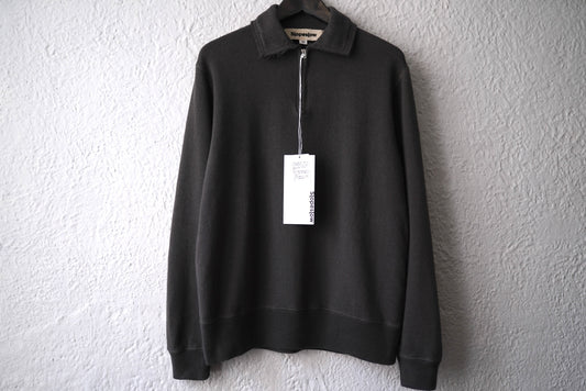 25SS Half Zip Top ハーフジップコットンリネンスウェットトップス / Slpeslow(スロープスロウ)