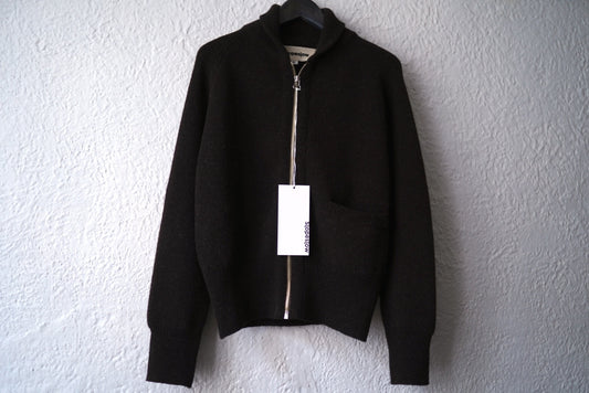 24AW Hard Twisted Shetland Wool TYPE C-2 シェットランドウールドライバーズニットセーター ブラウン / Slopeslow(スロープスロウ)